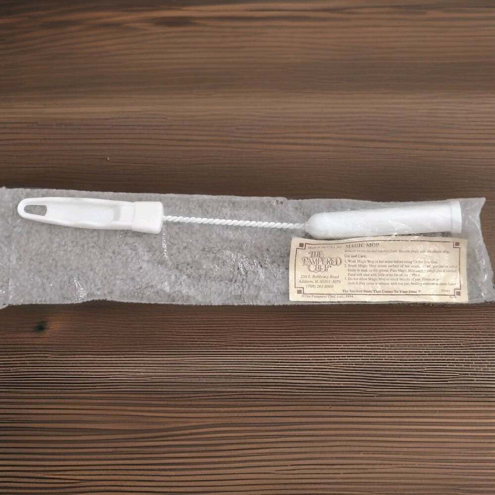 Vintage Pampered Chef Magic Mop Remove Grease Fat Brush NEW Sealed 1994